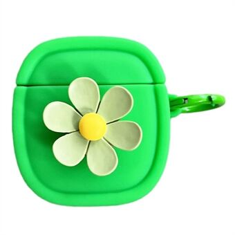 Silicone Case for Apple AirPods with Charging Case (2016) / (2019) / AirPods with Wireless Charging Case (2019) Flower Pattern Cover with Buckle