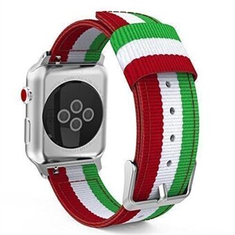 Metal Buckle Woven Nylon Watch Strap for Apple Watch Series 4 40mm/3/2/1 38mm