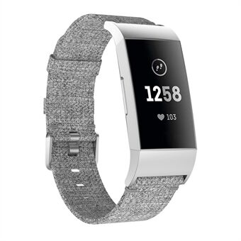Breathable Canvas Watch Band with Metal Connector for Fitbit Charge 3