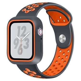 Two Tone Soft Silicone Watch Strap with Anti-aging Frame for Apple Watch Series 4 40mm