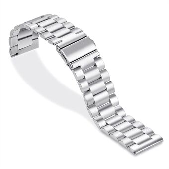 22mm Three Beads Stainless Steel Watch Strap with Butterfly Clasp for Huawei Watch GT