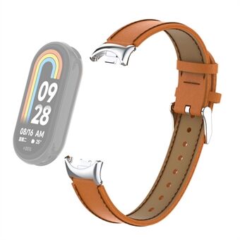 For Xiaomi Smart Band 8 Watch Strap Stitching Microfiber Leather Watch Band Bracelet with Connector