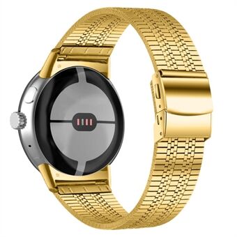 For Google Pixel Watch 5 Beads Stainless Steel Smart Watch Band Stylish Replacement Wrist Strap