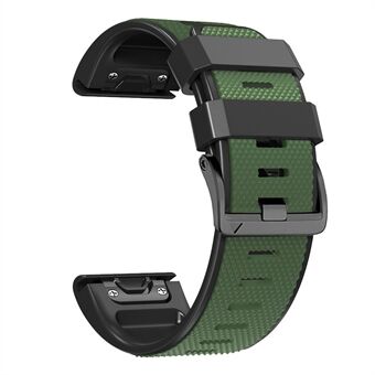 Dual-color Watch Band for Garmin Fenix 7 / Forerunner 965 / 955 / 945 / 935 , Diamond Texture Silicone Replacement Strap