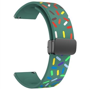 22mm Watch Band for Forerunner 265 / 255 / Vivoactive 4 / Venu 2 , Dot Pattern Silicone Strap with Black Magnetic Folding Buckle