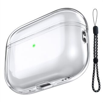 AHASTYLE WG94 For Apple AirPods Pro 2 Transparent TPU Earphone Case Bluetooth Earbud Charging Case Anti-scratch Cover with Hand Strap