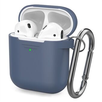 AHASTYLE PT06-3 for Apple AirPods with Charging Case (2016) / (2019) / AirPods with Wireless Charging Case (2019) Earbud Silicone Case Shockproof Earphone Cover with Carabiner