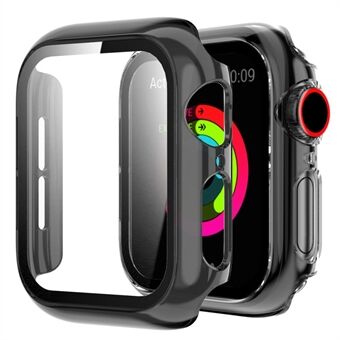 For Apple Watch Series 4/5/6/SE 40mm Scratch Resistant PC Case with Tempered Glass Screen Protector Anti-Drop Translucent Smart Watch Cover