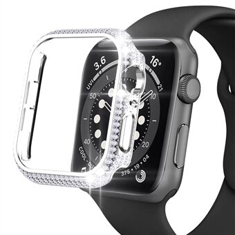 For Apple Watch SE/Series 6/5/4 44mm Stylish Rhinestones Design Case Hollowed-out Hard PC Cover