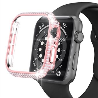For Apple Watch SE/Series 6/5/4 40mm Anti-fall Anti-scratch Rhinestones Design Case Hollowed-out Hard PC Cover