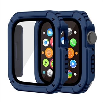 For Apple Watch Series 7 41mm Full Coverage Watch Case PC + TPU + Tempered Glass Protective Cover