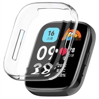 For Xiaomi Redmi Watch 3 Lite TPU Watch Case Anti-fall Electroplated Full Coverage Cover - Transparent