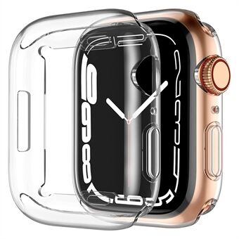 For Apple Watch Series 8 45mm Protective Watch Case Transparent HD Sensitive Touch TPU Anti-scratch Watch Screen Protector