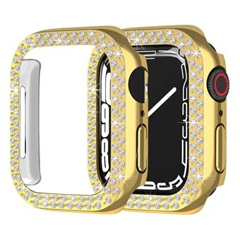 For Apple Watch SE (2022) 44mm / SE 44mm / Series 6 / 5 / 4 44mm Rhinestone Decor Hard PC Smart Watch Case Anti-scratch Protective Frame