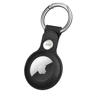 ESR Genuine Leather Keychain Protective Cover for Apple AirTag - Black