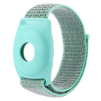 For Apple AirTag Bluetooth Tracker TPU Protective Case + Loop Fastener Nylon Bracelet Strap, Adult Type