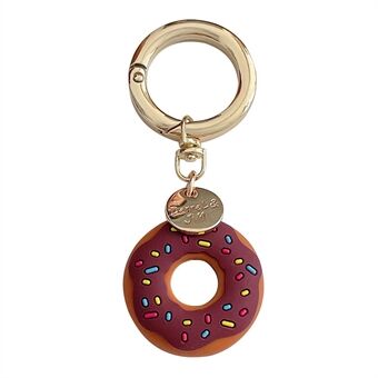 For Apple AirTag Bluetooth Tracker Donut Design Silicone Case Protective Cover with Ring Buckle