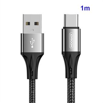 JOYROOM 1M Nylon Braided Type-C USB Data Sync Charging Cable for Samsung Huawei Xiaomi - Black