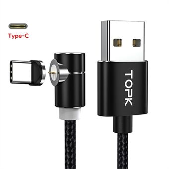 TOPK Elbow Shape Nylon Braided Magnetic Type-C USB Charging Cable
