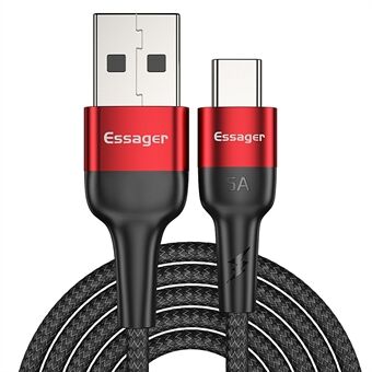 ESSAGER 1M Nylon Braided Type-C USB Data Sync Fast Charger Cable for Samsung Huawei Xiaomi