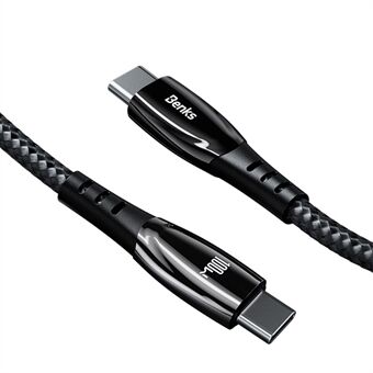 BENKS D41 100W 1.2m Braided Data Charging Cable Type-C to Type-C Charge Cord for Xiaomi Huawei