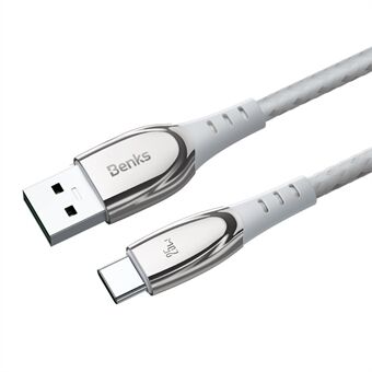 BENKS D40 Zinc Alloy Data Cable 2m 25W USB-A to Type-C Fast Charging Wire Cord for Samsung Huawei