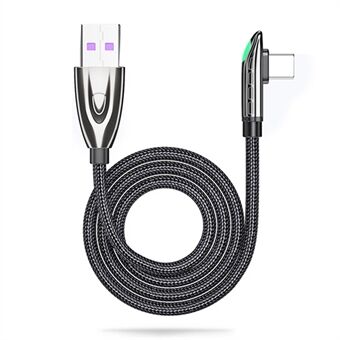 ESSAGER 1m 6A 66W USB Type C Fast Charging Cable 90 Degree Data Cord for Huawei Mate 40 Pro Samsung