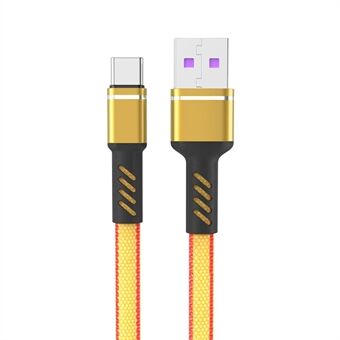 1m 5A High Current Fast Charging Type-C Cable Nylon Braided Data Cord