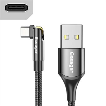 ESSAGER 1m 180 Degrees Rotating Type-C 3A Fast Charging Cable Data Transfer Cable Cord