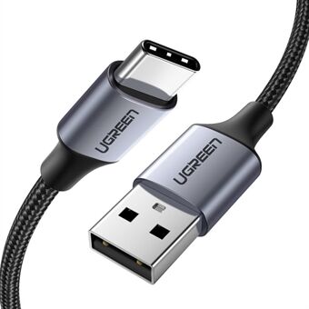 UGREEN 1.5m USB2.0 to Type-C Aluminum Shell Nylon Braided Cable Support 3A Max Quick Charging and High Speed Data Transmission