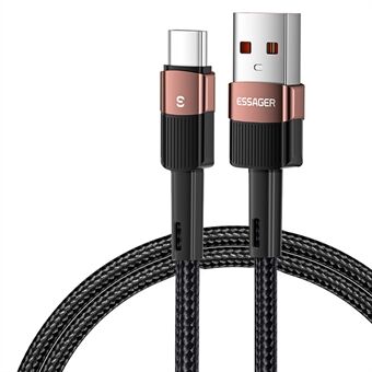 ESSAGER 2m Braided Design USB to Type C Cable 6A Fast Charging 480Mbps Transmission Wire for Tablet Laptop Smartphone