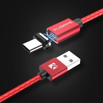 FLOVEME Type-C Magnetic Charging Data Sync Cable with LED Light 1m