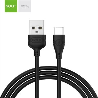 GOLF GC-63t Type-C Wine Glass Data Cable 2A Charging Cord 1m - Black