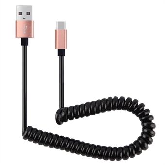 90cm USB 2.0 to Type C Charge Data Transfer Coiled Cable for Samsung Galaxy C9 Pro/Huawei Mate 9