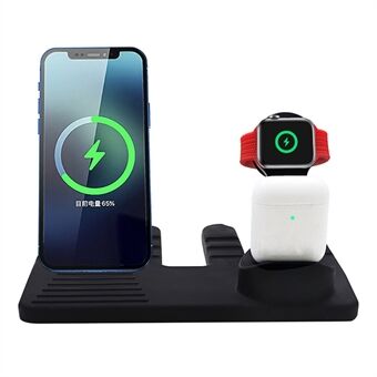 3-in-1 Silicone Desktop Charging Base Phone Holder Stand for Magsafe Airpods Apple Watch