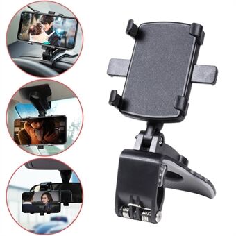 YB20-3 Car Mobile Phone Holder 360 Degree Stand Dashboard Rear View Mirror Sunshade Baffle GPS Mount