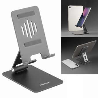 MOMAX PS7 Desktop Folding Phone Stand Aluminum Alloy Portable Phone Holder with Adjustable View Angle for iPhone Samsung - Space Grey