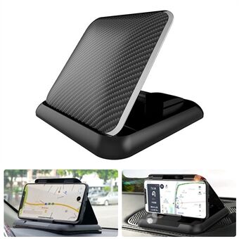 YC-5334 Carbon Fiber Texture Car Phone Holder Dashboard Mount Adjustable Angle Mobile Phone Clip Bracket