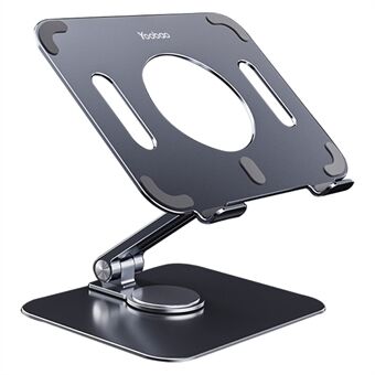 YOOBAO P62 360 Degree Rotatable Hollow Out Desktop Bracket Aluminum Alloy Folding Stand for Tablet with 14-inch