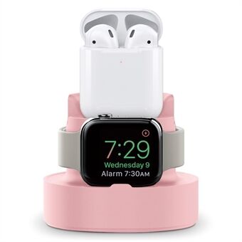 A001 Universal Desktop Stand 3 in 1 Silicone Phone Mount Desk Holder for iPhone/Apple Watch Series/AirPods