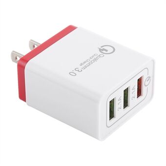AR-QC-03 2.1A Fast Charger Travel USB Wall Charger Adapter with 3 Ports