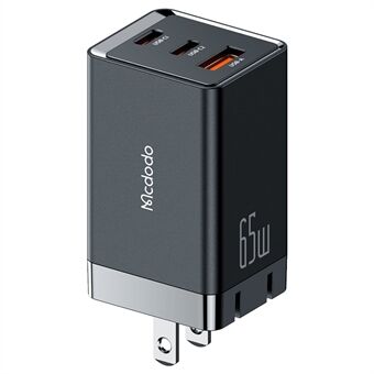 MCDODO MDD 65W GaN5 Mini Fast Charger USB + Dual Type-C Travel Power Adapter