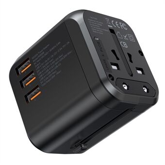 CHOETECH PD5008 PD 30W Fast Charging Travel Adapter 3 USB-A + 1 Type-C US / EU / AU / UK Plug Charger
