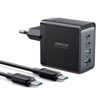 JOYROOM TCG02 GaN Ultra 67W 4-Port Fast Charger Block 2USB+2Type-C Portable Wall Charger Set with 1.2m 100W Type-C Cable