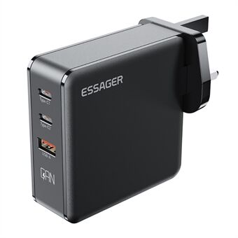 ESSAGER 140W GaN Charger Adapter 2 Type-C+1 USB-A Charger Block Portable Wall Charger for Traveling