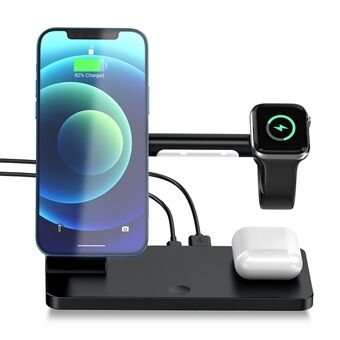 AK05 5-in-1 Wireless Charger Supporting Stand Desktop Fast Wireless Charging Station Dock