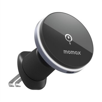 MOMAX Q.MAG MOUNT 5 CM25A Magnetic Wireless Car Charger Mount Air Vent Phone Charger Holder (15W Dark Grey)