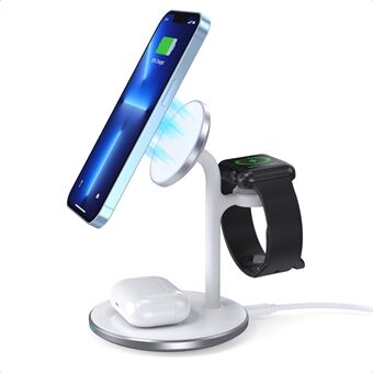 CHOETECH T585-F Desktop Stand 3 in 1 15W Max Charging Dock Magnetic Wireless Charger for Mobile Phone / Watch / Headset