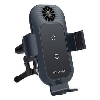C35 Double Coils Mobile Phone Holder Wireless Charger with Cooling Fan for Samsung Galaxy Z Flip3 / Flip4 / iPhone