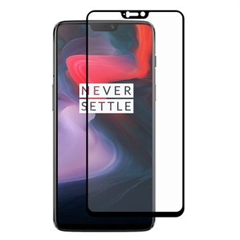 HAT PRINCE Full Glue Full Size 0.26mm 9H 2.5D Arc Edge Tempered Glass Screen Protector for OnePlus 6 - Black